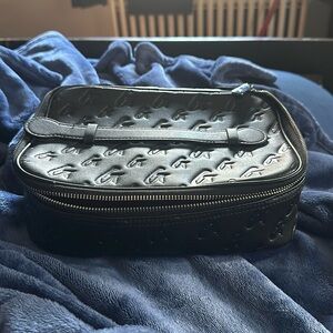 Glamaholic MONOGRAM MEDIUM COSMETIC TOILETRY BAG MATTE BLACK X PINK